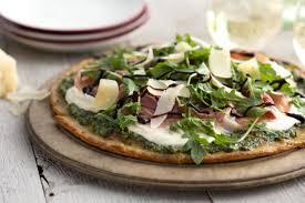 Pesto Arugula Cauliflower Prosciutto Pizza Recipe Prosciutto Pizza Prosciutto Pizza Recipes Recipes