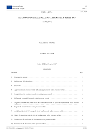 PARLAMENTO EUROPEO SESSIONE 2017-2018 Resoconto integrale delle discussioni  del 26 aprile 2017