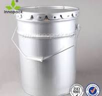 20L White Silver Round Metal Paint Bucket with Flower Lid ...