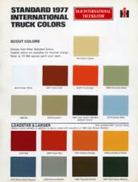 Colour Charts Old International Truck Parts