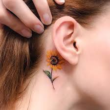 Which Is The Best Behind The Ear Tattoo Ideas Leave Your Message Behind Ear Tattoos Back Ear Tattoo Sunflower Tattoos