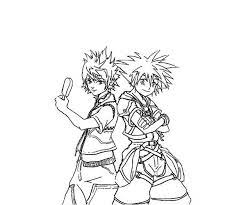 The kairi with her key blade. Sora And Riku From Kingdom Hearts Coloring Page Netart Heart Coloring Pages Coloring Pages Love Coloring Pages