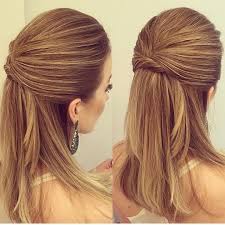 Half Up Half Down Hairstyle Straight Wedding Hair Mother Of The Bride Hair Short Wedding Hair