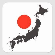 Japan Map Outline And Circle Square Sticker Zazzle Com In 2020 Japan Map Map Outline Japan Flag
