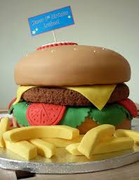 Cheeseburger Fries Birthday Cake Hamburger Cake Crazy Cakes Burger Cake