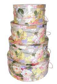 Nested Hat Boxes Artist Floral Hat Boxes Wholesale Shopping Bags Floral