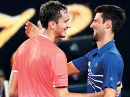 Novak djokovic defeats daniil medvedev in straight sets to claim his ninth title at the australian open. Novak Djokovic Heaps Praise On Daniil Medvedev He S Playing Tennis Of His Life