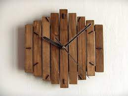 Wooden Wall Hanging Clock Wood Walnut Old Silent By Paladim 26 00 Wooden Clock Wood Wall Clock Industrial Clock Wall