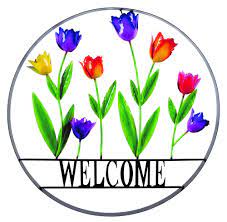 Shop by broader categories like solar lighting and outdoor furniture, check out some of our most popular products, and discover unique categories like garden friends, garden stakes and more. Enchanted Garden 29 Tulip Welcome Wheel Outdoor Wall Art At Menards