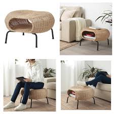 Gamlehult Ottoman With Storage Rattan Anthracite Ikea In 2020 Storage Ottoman Ottoman Affordable Furniture