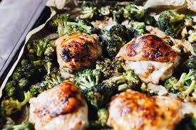 Sheet Pan Dinner Balsamic Chicken Thighs With Roasted Broccoli Alyssa Carla Balsamic Chicken Healthy Cooking Roasted Broccoli