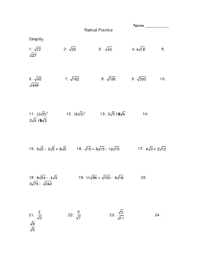 Remove the pairs and multiply. Worksheet Simplifying Square Root Problems By Susan Hair Tpt