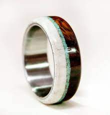 Mens Wood Wedding Band With Antler And Turquoise Mens Wood Wedding Bands Wood Wedding Band Turquoise Wedding Rings