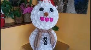 Se ne avete fatto una bella festa ce la potete fare! Tutorial Pupazzo Di Neve Con I Bicchieri Di Plastica Diy Youtube