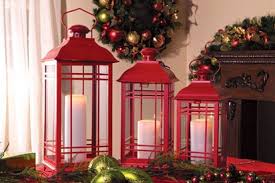 Set Of 3 Red Candle Lanterns 14 17 20 Inch