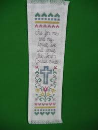 14 count aida fabric design size: Cross Stitch Christian Bookmark Joshua 24 15 Etsy