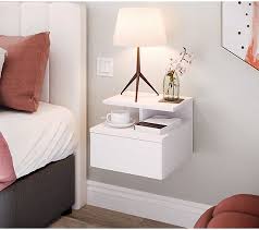 Chevet Suspendu Avec Tiroir Lanash Blanc En 2020 Chevet Suspendu Chambre A Coucher Contemporaine Et Decoration Chambre Ado