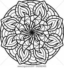 Mandala coloring book meditation pattern, mandala, textile, symmetry, monochrome png. Mandala Coloring Page Vector Photo Free Trial Bigstock