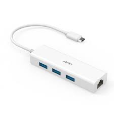 Aukey Usb C To 3 Port Usb 3 0 Hub W Gigabit Ethernet Adapter For 11 99 Usb Adapter Port