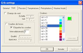 Il est à noter que les vitesses terrestres et la vitesse des vents s'exprime en kilomètres à l'heure ou en noeuds (environ 1,85 km/h par noeud). Scannav Version 4 0 Module Meteo Grib