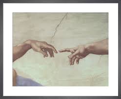 God's hand does not touch adam, yet adam is already alive as if the spark of life is being transmitted across a synaptic cleft. Creation Of Adam Detail Hands Art Print By Michelangelo King Mcgaw