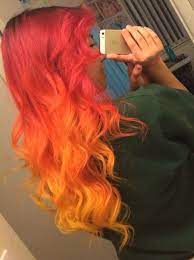 Red orange and yellow ombre hair. Orange Ombre Hair Fire Hair Hair Styles