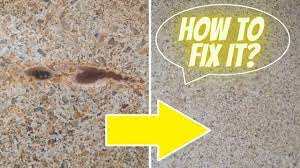 If you decide that the burn mark is small enough to repair, clean the laminate kitchen counter with a solution of a powerful substance like trisodium phosphate. Diy How To Fix A Burnt Laminate Countertop Youtube
