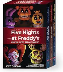 Amazon.com: Five Nights at Freddy's Graphic Novel Trilogy Box Set (Five  Nights at Freddy's Graphic Novels): 9781339012513: Hastings, Christopher,  Cawthon, Scott, Breed-Wrisley, Kira, Camero, Diana, Aguirre, Claudia,  Schroder, Claudia: Books