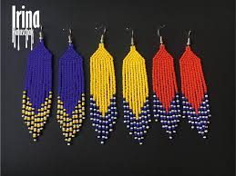 3 Pairs Beaded Earrings Set Seed Bead Earrings Blue Etsy Beaded Earrings Tutorials Brick Stitch Earrings Bead Jewellery