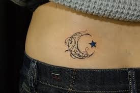 In some cases, additional background details such as stars, clouds and colors are added to the tattoo to suit the preference of the bearer. Beautiful Small Tribal Half Moon With Star Tattoo On Waist By Naoto Star Tattoos Tribal Moon Tattoo Tattoos