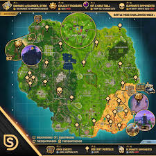 It gives us all an edge so we if you drop around the edge of the map and focus on hitting points of interest as you head to the. Cheat Sheet Map For Fortnite Battle Royale Season 5 Week 5 Challenges Fortnite Insider