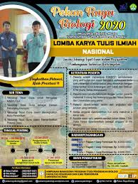 Tujuan dari karya ilmiah ini adalah : Lomba Karya Tulis Ilmiah Mahasiswa Nasional Ada Di Pekan Raya Biologi 2020 Eventkampus Com