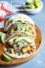Healthy Turkey Tacos With Pineapple Salsa Shared Appetite Recipe Healthy Turkey Healthy Recipes Turkey Tacos