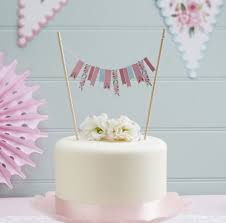 Bite into fresh floral birthday cakes! Cake Bunting Floral Fancy