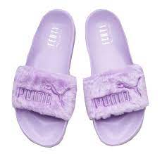Puma Fenty Slides Purple Shoes Png Purple Shoes Hype Shoes Puma Fenty Slippers