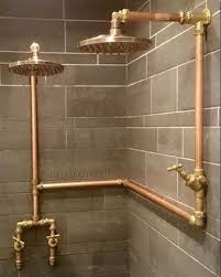 Copper Pipework Rustic Bathrooms Shower Design Bathrooms Remodel