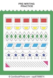 Webmd describes how you can get started again. Shapes Tracing Practice For Kids Pre Writing Worksheet For Little Children Prescool Or Kindergarten Super Handwriting Canstock