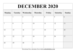 Calendars are available in pdf and microsoft word formats. Free Printable December 2020 Calendar Template