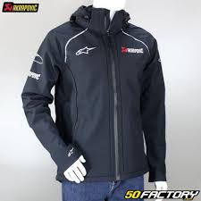 Moosejawmen's harper hooded softshell jacket. Black Akrapovic Softshell Jacket Pilot Equipment