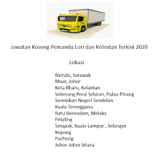 Jawatan kosong hr, admin dan kerani. Jawatan Kosong Pemandu Lori Dan Kelindan Terkini 2020 Malaysia Job Website