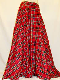 Red Plaid Floor Length Full Circle Skirt Red Royal Stewart Side Pocket Wedding Maxi Skirt Custom Make Summer Beach Wear Skirts Sohoskirts Skirt Design Full Circle Skirts Skirt Fashion