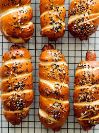 Sprinkle the yeast over the water mixture and wait for at least 10 to. Pretzel Dogs With A Cheese Sauce Spoon Fork Bacon