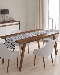 Black And White Abstract Table Runner Cotton Twill Table Runners Minimalist Table Linens Abstra Dining Table Runners Minimalist Tables Outdoor Table Runner