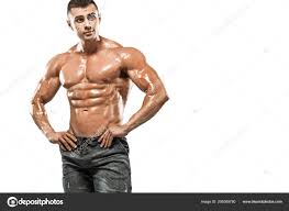 brutal strong muscular bodybuilder