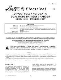 24 Volt Fully Automatic Dual Mode Battery Charger Manualzz Com