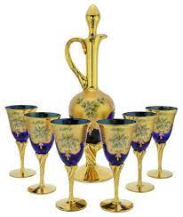 Maybe you would like to learn more about one of these? Murano Glass Decanter Set With Six Wine Glasses 24k Gold Leaf Blue Traditional Decanters By Glassofvenice Houzz