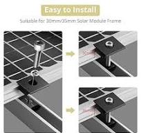 20pcs Solar Panel Mid Clamps For Unistrut - 30mm/35mm Aluminum Mounting  Brackets Kit