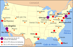Los estados unidos de américa estados capitales y mapa importante de las ciudades. File Mapa Ciudades Usa Svg Wikimedia Commons