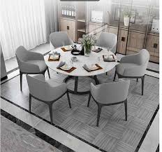 Unlike a long and narrow table, the circular shape makes it easy to squeeze in another chair without excluding anyone from the conversation. Marble Dining Table Nordic Modern Minimalist Dining Table And Chair Combination Round Table Home Dining Table Light Luxury Wroug Coffee Tables Aliexpress