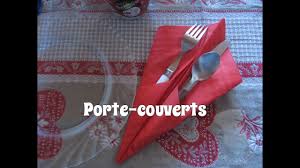 Pliage de serviettes de table en papier. Pliage Porte Couverts Youtube